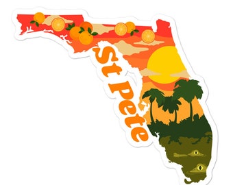 St Pete Florida sticker, Saint Petersburg, Tampa Bay