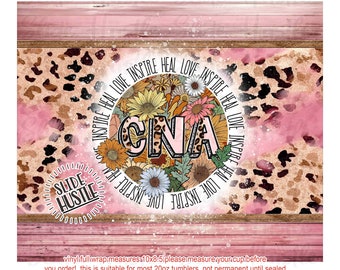 CNA printed vinyl tumbler wrap, CNA, Leopard Mashup removable vinyl, 8.5x10", VF145ETW7