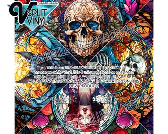 Slide Hustle V Split Vinyl, New Halloween, Halloween VSplit, Scary Halloween Monster vinyl, removable adhesive, VF163B VS11