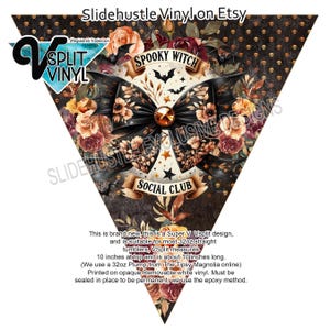 NEW SlideHustle VSplit vinyl Super V, Spooky Witch Social Club, Decal, See listing for size. Removable adhesive tumbler vinyl VF700VS5