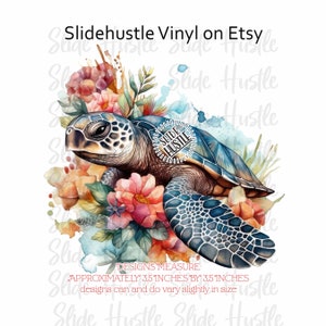 Sea Turtle, Sea Turtle Tumbler Decal, Printed Vinyl Decal, Clear Cast Spot White, Ready to use, Indoor use only, VF136 D74