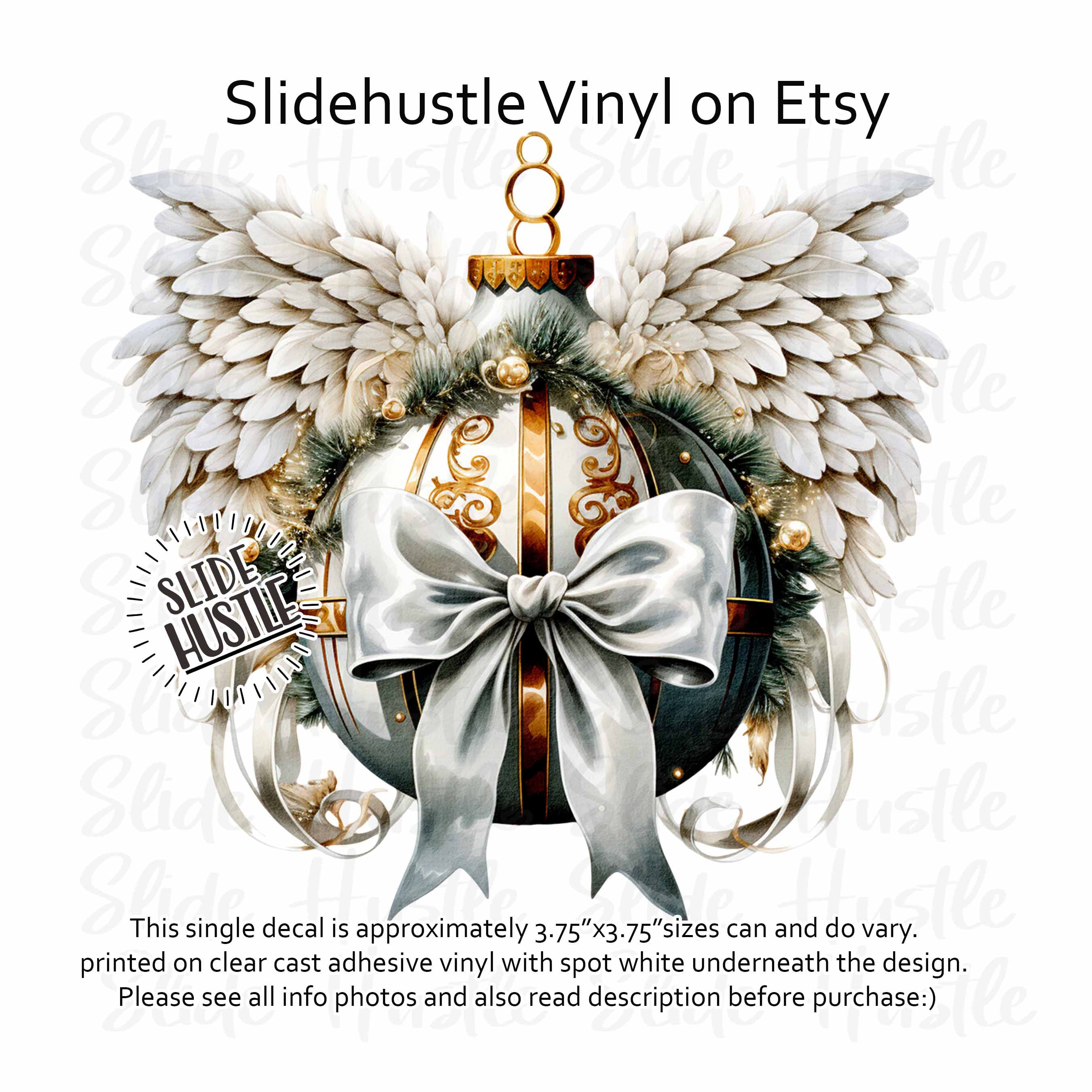 Angel Wings, Christmas, Beautiful Ornament Vinyl Tumbler Decal