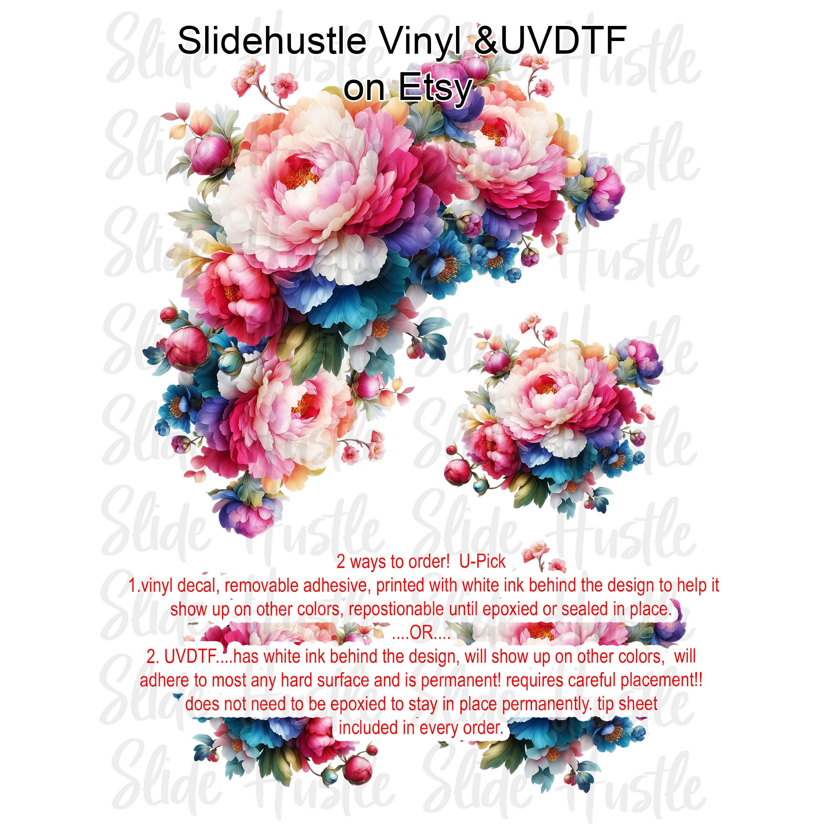 画材 BLUE ROSE Beautiful Roses Element Sheet, Clear Spot White Vinyl or UV