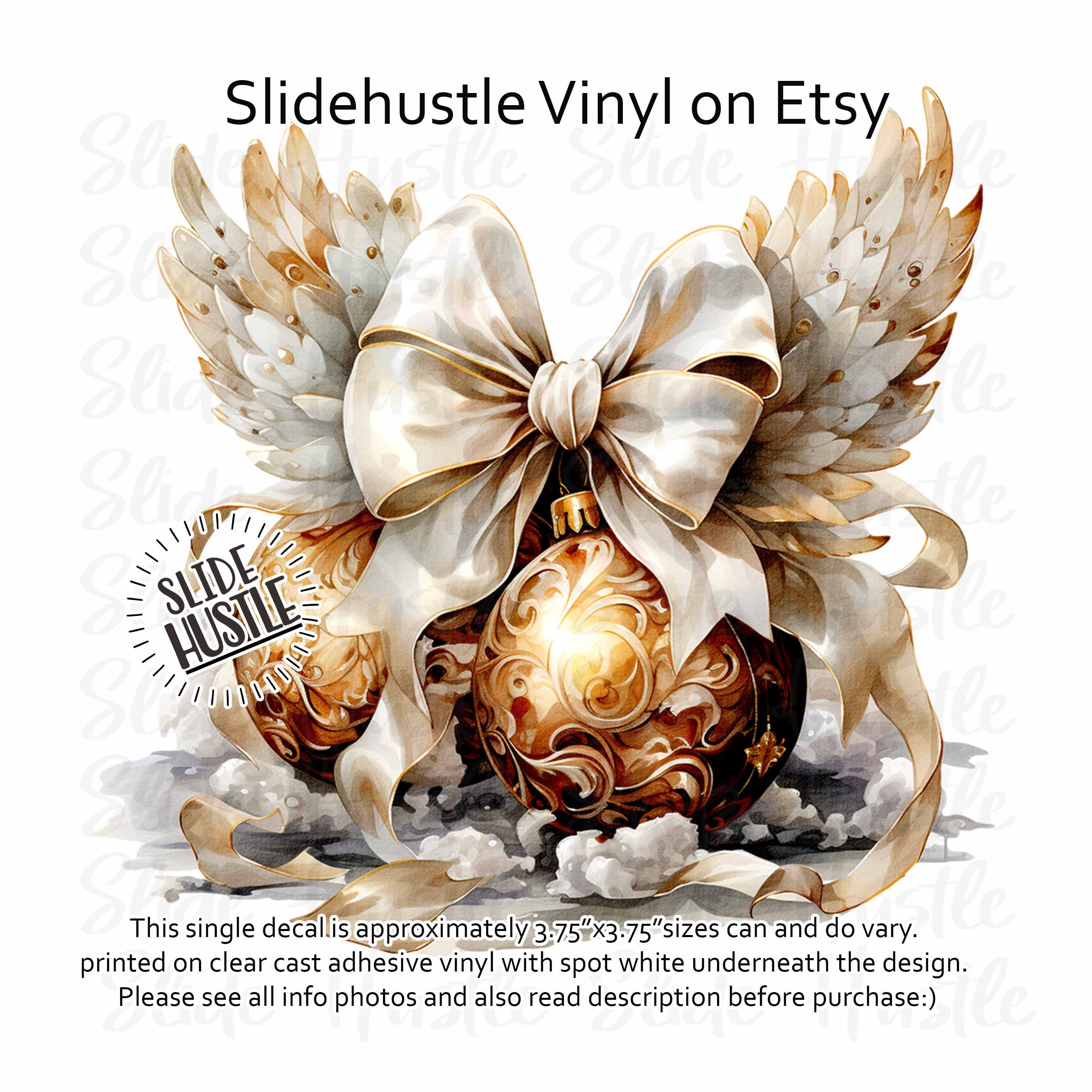 Angel Wings, Christmas, Beautiful Ornament Vinyl Tumbler Decal