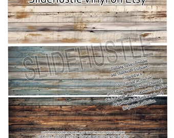 Printed Adhesive Vinyl, Brittany Barnes, Fall, Autumn, Epoxy Tumbler Vinyl, Weathered Wood Vinyl Borders, VF156BBB BS2