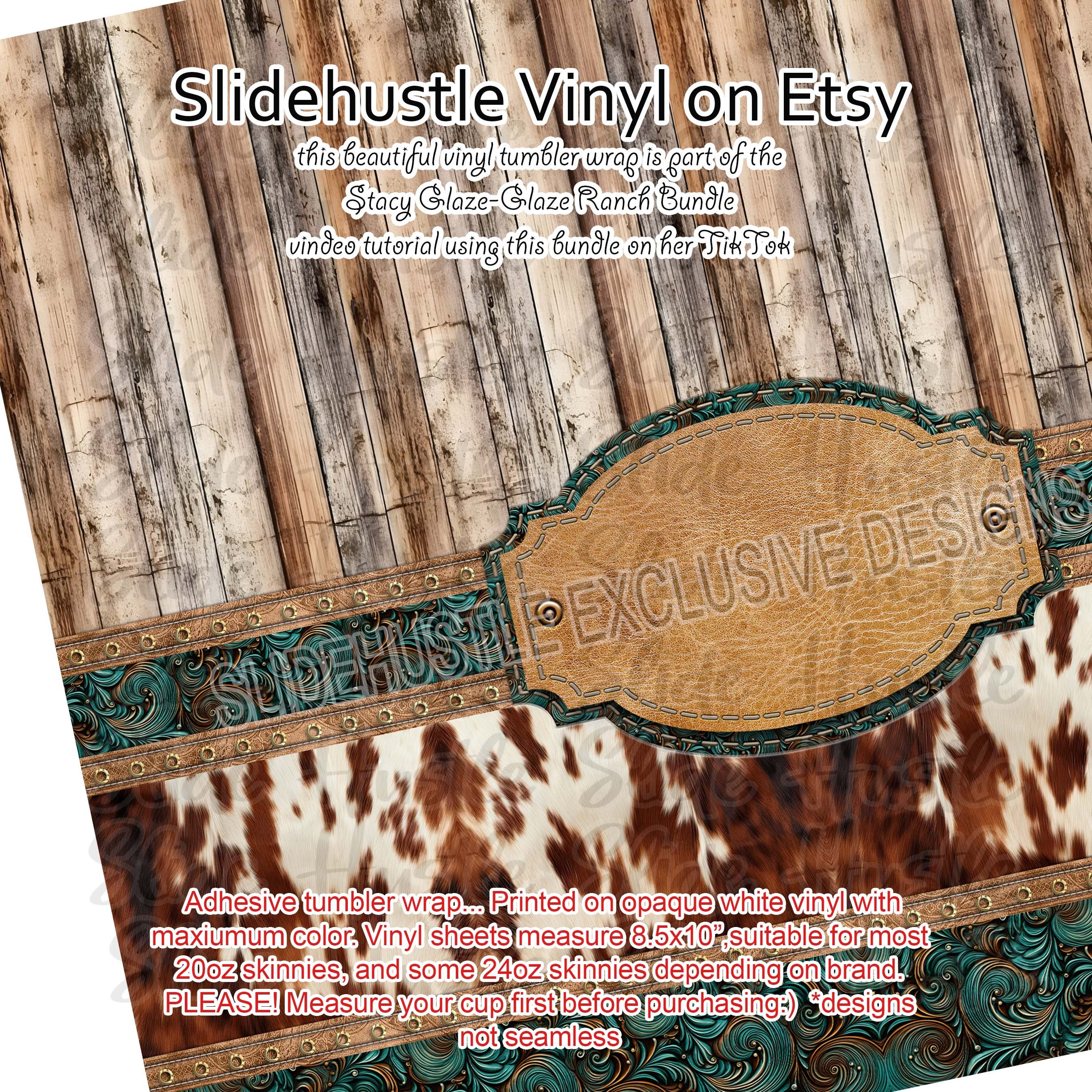Printed Tumbler Vinyl BUNDLE, Vinyl Border Sheet, Western Style