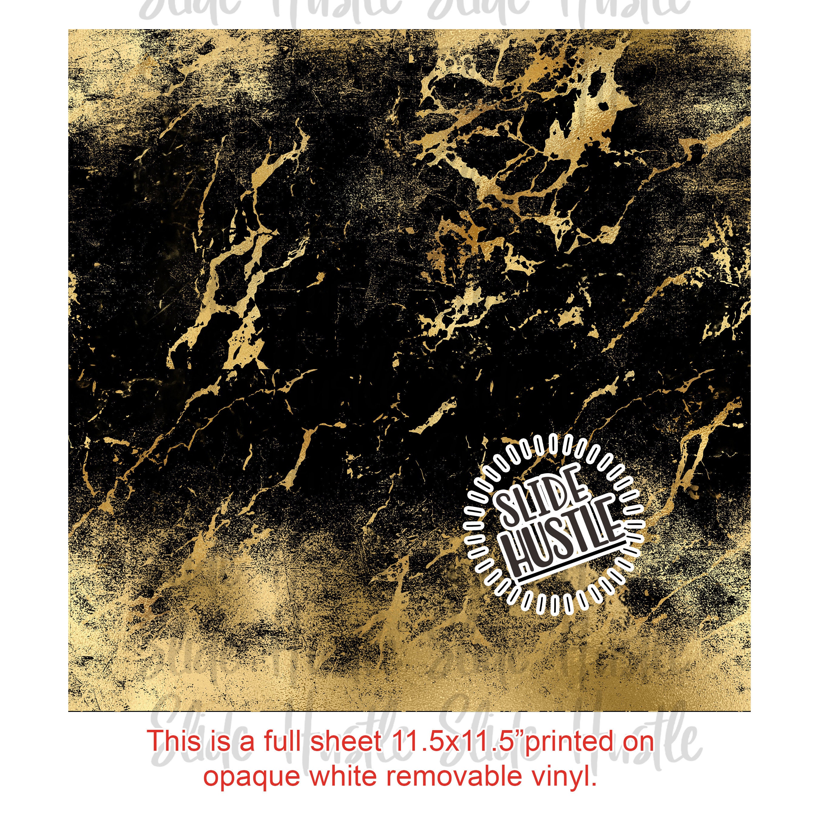 Black and Gold Vinyl, Full Sheet, Black and Gold Clear Cast