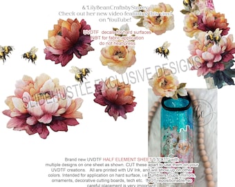 Lily Bean Collaboration Spring Roses UVDTF Element 1/2 sheet VF729B HS1