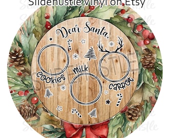 Printed Vinyl, Santa Cookie Tray Adhesive Vinyl, Christmas, Holiday, Adhesive Vinyl, Printed on opaque white only, VF156A TRAY2