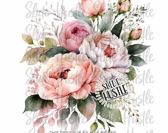 Flower Clear Cast decal, Romantic Roses, Roses Clear white ink decal, cast decal, Floral Clear Cast Vinyl, Printed on Clear spot white vinyl
