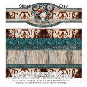 Printed Vinyl, Tumbler Vinyl, Western, Leather Look vinyl Border Sheet, Indoor use, removable adhesive, VF160DS501, please see all photos