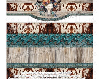 Printed Vinyl, Tumbler Vinyl, Western, Leather Look vinyl Border Sheet, Indoor use, removable adhesive, VF160DS501, please see all photos