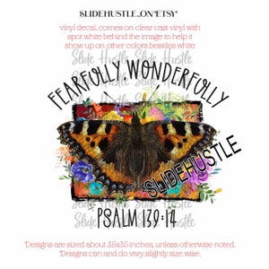 Fearfully, Wonderfully Made, Psalm 139 Christian Vinyl Decal, Christian Vinyl Decal, Vinyl decals for tumblers, Yeti tumbler decal