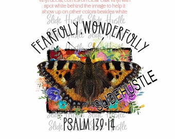 Fearfully, Wonderfully Made, Psalm 139 Christian Vinyl Decal, Christian Vinyl Decal, Vinyl decals for tumblers, Yeti tumbler decal