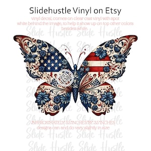 Butterfly, Patriotic Butterfly, Red White and Blue, Spot White, Ready to use, Indoor use only, VF136D17