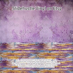 May include: A full sheet of printed vinyl measuring 11.5 inches by 11.5 inches. The vinyl is printed on opaque white vinyl and is removable until sealed in place. The text on the image reads: "This is a full sheet of printed vinyl 11.5x11.5 for indoor use, removable until sealed in place, we use the epoxy method. This design is printed on opaque white vinyl. Use scissors or a paper trimmer to cut apart the border designs, and create your unique one of kind cup."