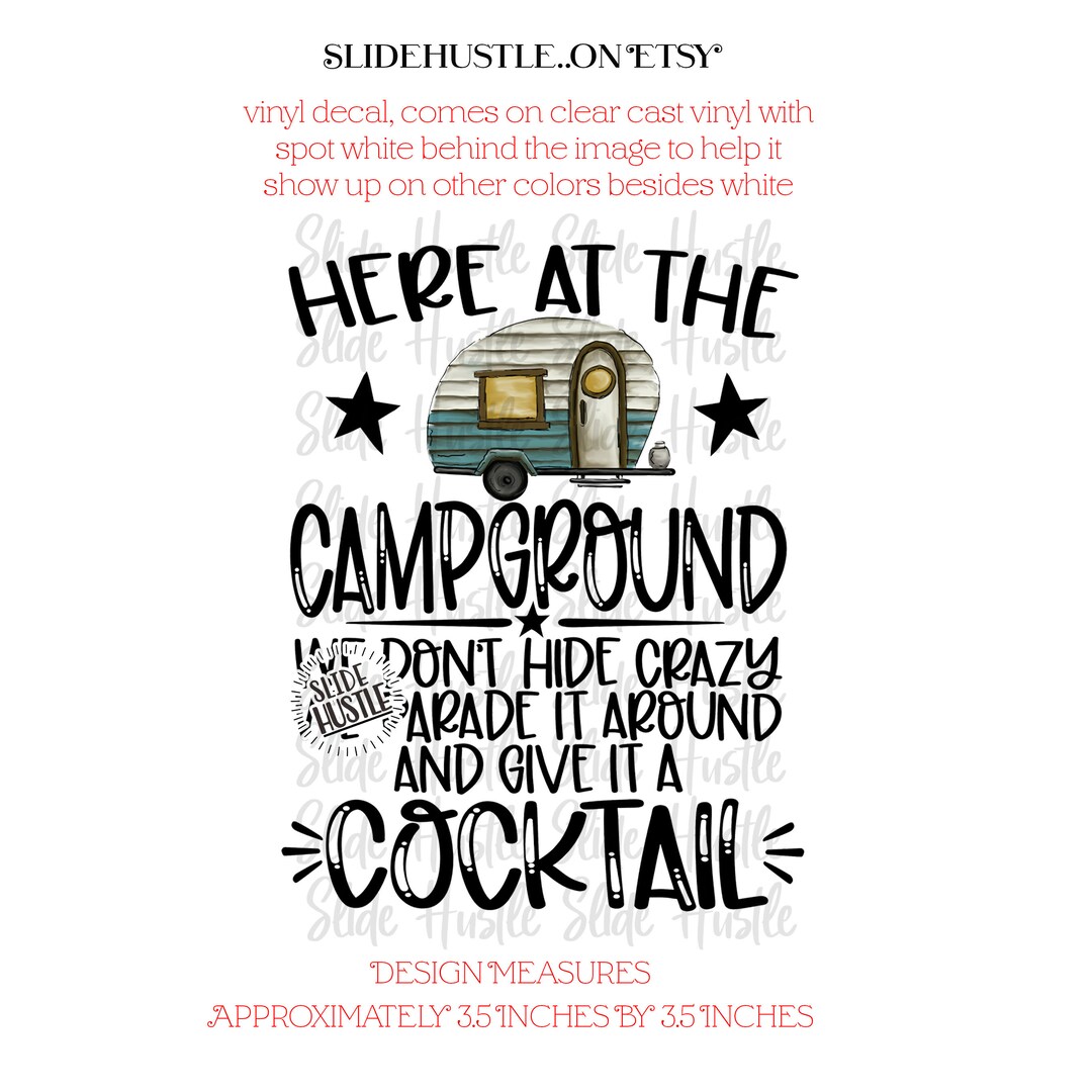 Funny Camper Decal, Funny Camping Decal, Vinyl Camping Decal
