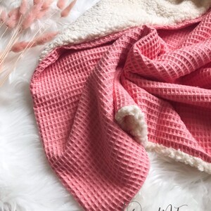 Soft baby blanket cuddly blanket teddy fleece waffle piqué