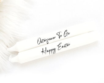 Osterkerze / Geschenk / Mitbringsel / Stabkerze mit Text zu Ostern