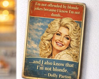 Quotemagneet Dolly Parton | Retro keukendecoratie humor sarcasme (4 x 3 inch)