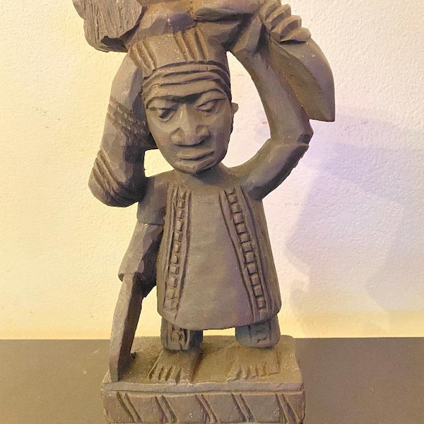 Antique African Carved Wood Statue Etsy