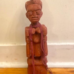 16 inch high Authentic Wooden Hand Carved  Yoruba OYA  Spiritual Statue