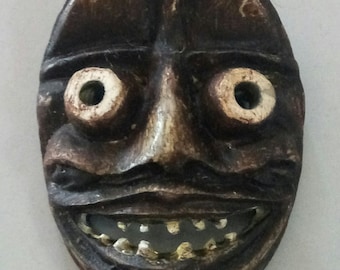 One Of Only (50 pieces made) Vintage 1800 Yoruba Egungun Mask Inspired Carved Bone Pendant. Unique.
