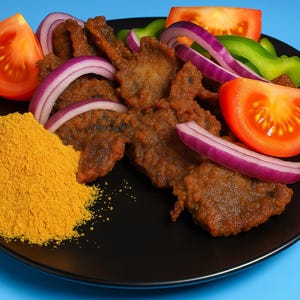 Gourmet RECIÉN molido Hecho a pedido Suya en polvo Kuli Kuli Obalende Hausa Aboki Suya Muy CALIENTE y PICANTE 10.oz Mezcla en polvo Yaji