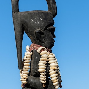 12 inch high Authentic Traditional Yoruba Over 100 Cowrie Shells Ere Esu Aje Spiritual Statue