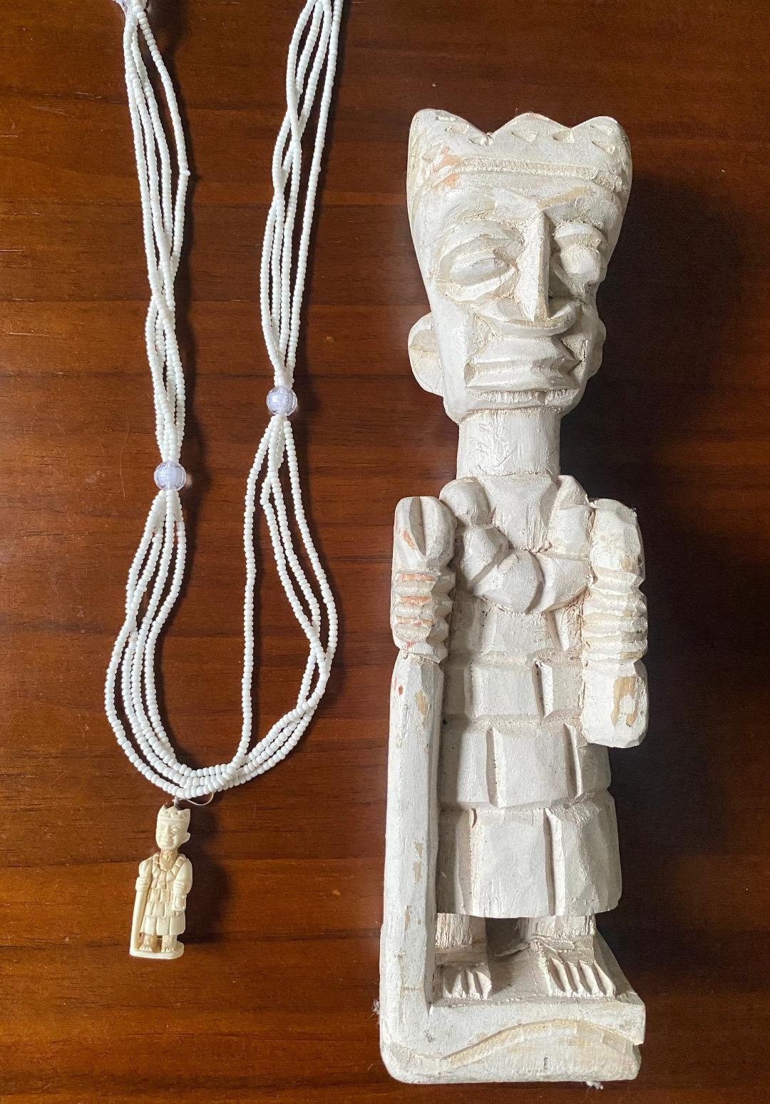 2 Inch Beautiful Hand Carved Deer Horn Yoruba Obatala Glass Etsy