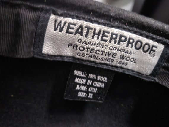 XL ascot cap 100% wool black Weatherproof flat st… - image 4