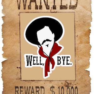 Sticker pierre tombale/ Sticker Bill bouclés/ Sticker Well Bye/