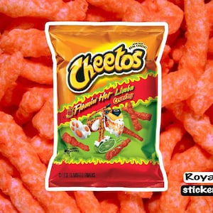 Hot Cheetos Sticker/ Decal/fun/funny sticker/Cheetos/Hot Cheetos Decal/Cheeto/Hot Cheeto Sticker/Hot Cheeto Decal/Cheeto Decal/Food Sticker