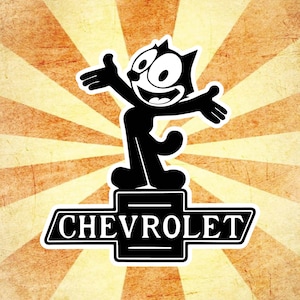 Felix the Cat, Felix the Cat Chevrolet Sticker, Chevrolet, Chevy