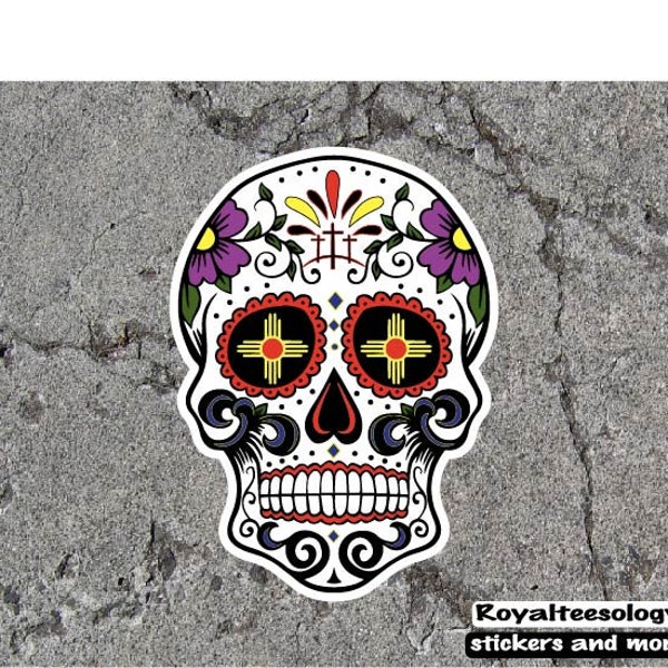 Sugar Skull Sticker - Sticker Decals - Laptop Stickers - Dia de los Muertos Sticker - Notebook Stickers - Day of the Dead Stickers