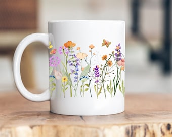 Wildflower Coffee Mug: Cottagecore Floral Gift for Mom