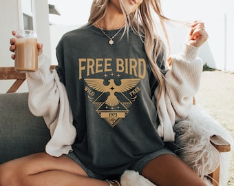 Camiseta Free Bird Comfort Colors: Camiseta vintage de banda de rock