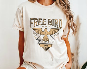 Camiseta Free Bird Comfort Colors: Camiseta vintage de banda de rock