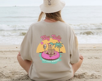 Salty Beach Skeleton Sweatshirt: Sommer-Sonnenuntergang-Crewneck