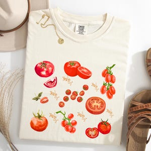 Tomato Comfort Colors T-Shirt: Cottagecore Vegan Garden Shirt