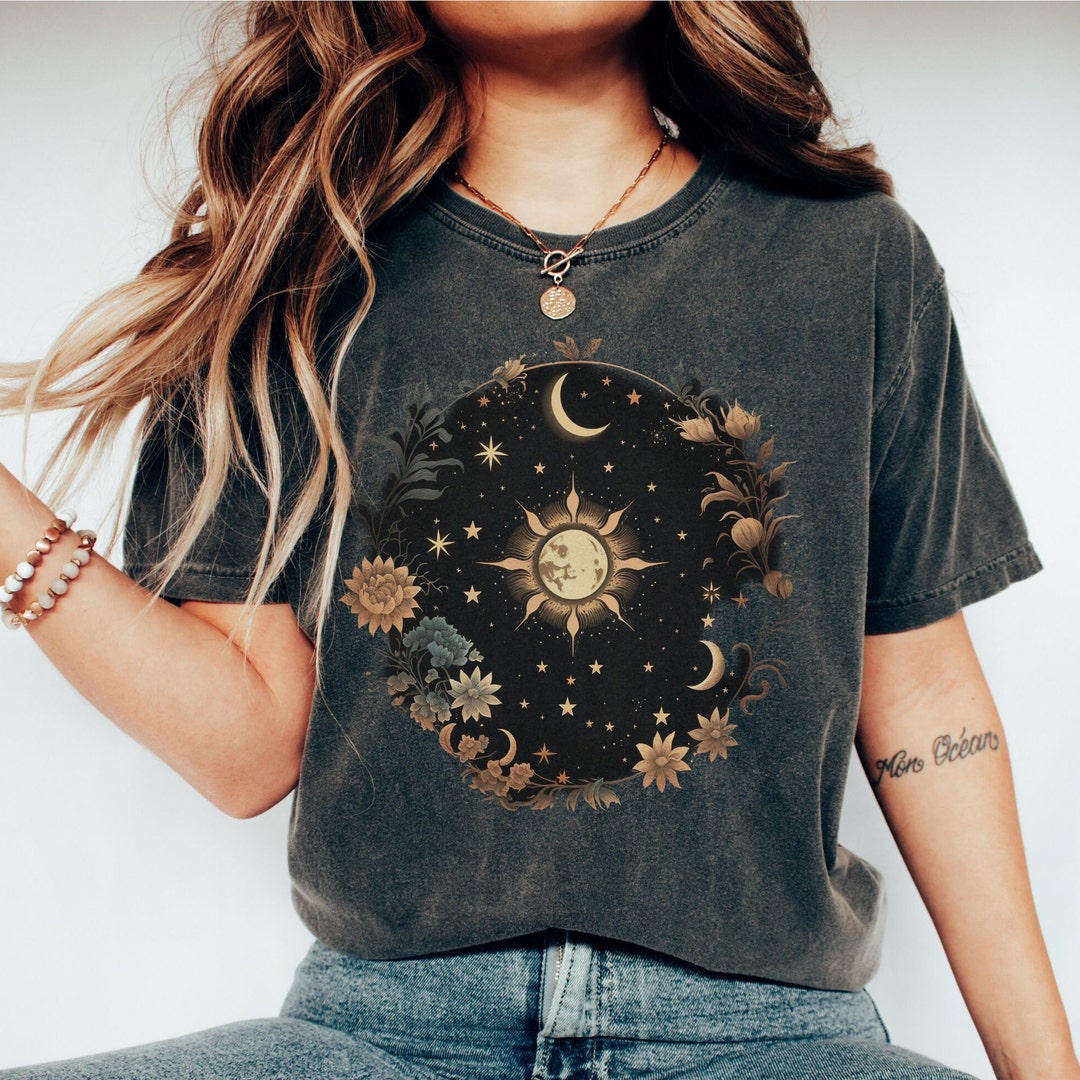 T Shirts Moon Graphic T Shirt Moon Phase Astrology Astronomy, Comfort ...