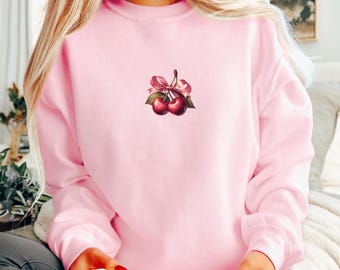 Coquette Cherry Sweatshirt: Women's Casual Crewneck Pullover
