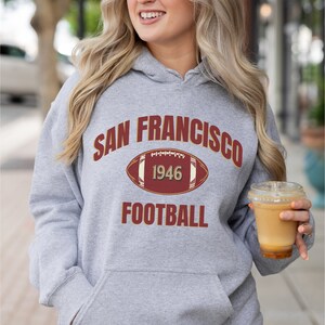 San Francisco Football Hoodie, Vintage Style SF Sweatshirt