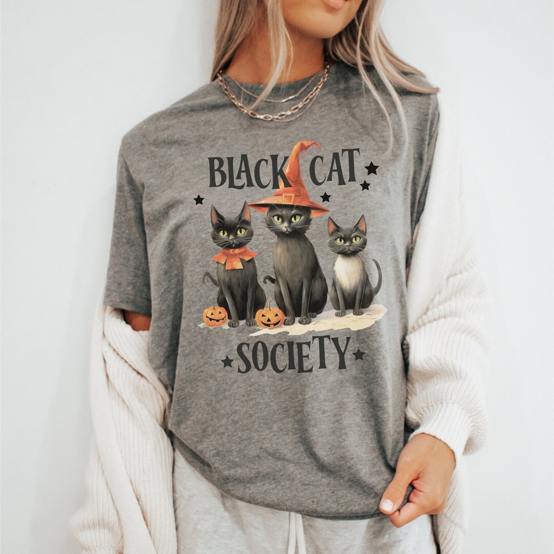 Black Cat Shirt, Black Cat Shirt for Halloween, Black Cat Shirts, Cute