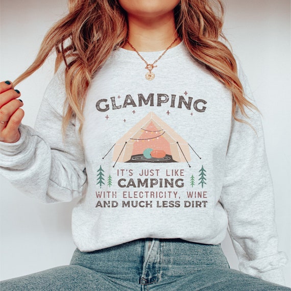 Womens Camping And Wine Cute Vintage Trailer Shirt. Glamping Gift ! Womens Camping And Wine Cute Vintage Trailer Shirt. Glamping Gift !