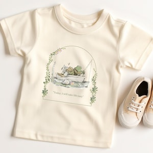 Vintageinspirerad Groda & Padda T-shirt för småbarn: Present till bokälskare bild 1