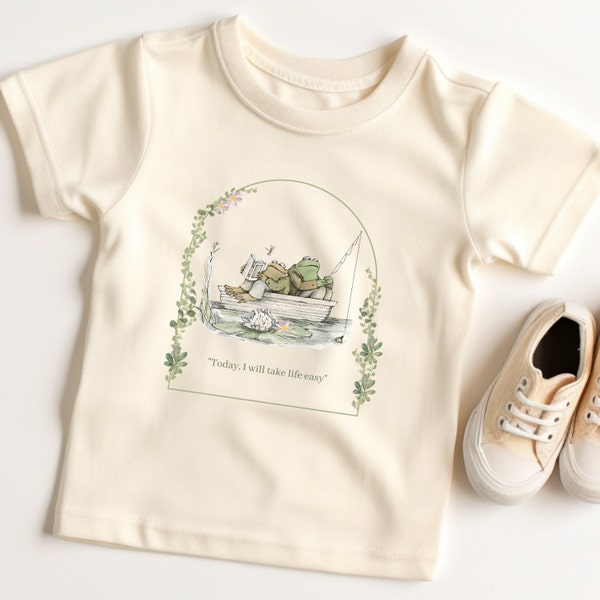Camiseta infantil de rana y sapo de inspiración vintage: un regalo para los amantes de la lectura