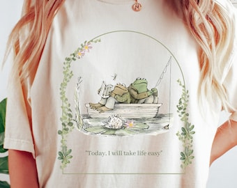 Vintage Frog Book T-Shirt: Comfort Colors Oversized Tee