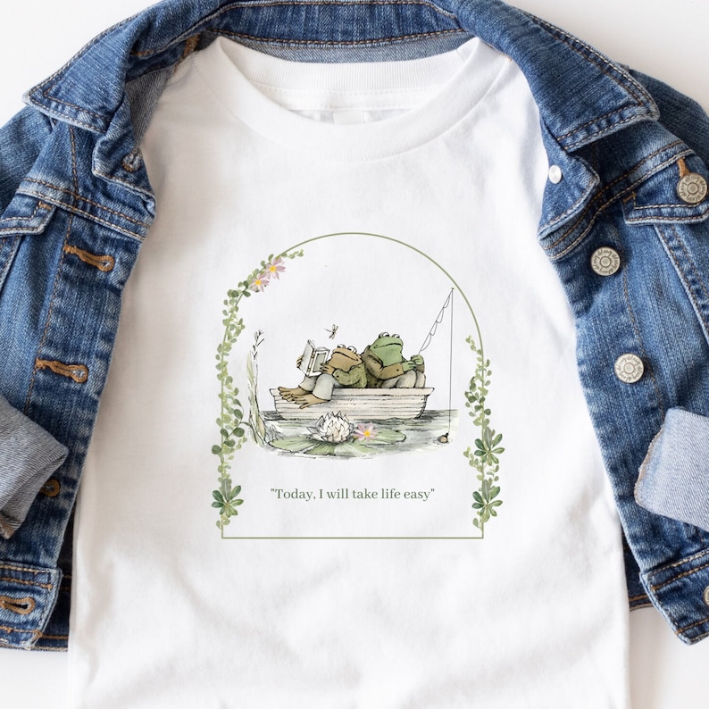 Vintageinspirerad Groda & Padda T-shirt för småbarn: Present till bokälskare White