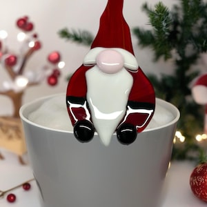 Fused Glass Gonk Santa Plant Pot Pet Ornament